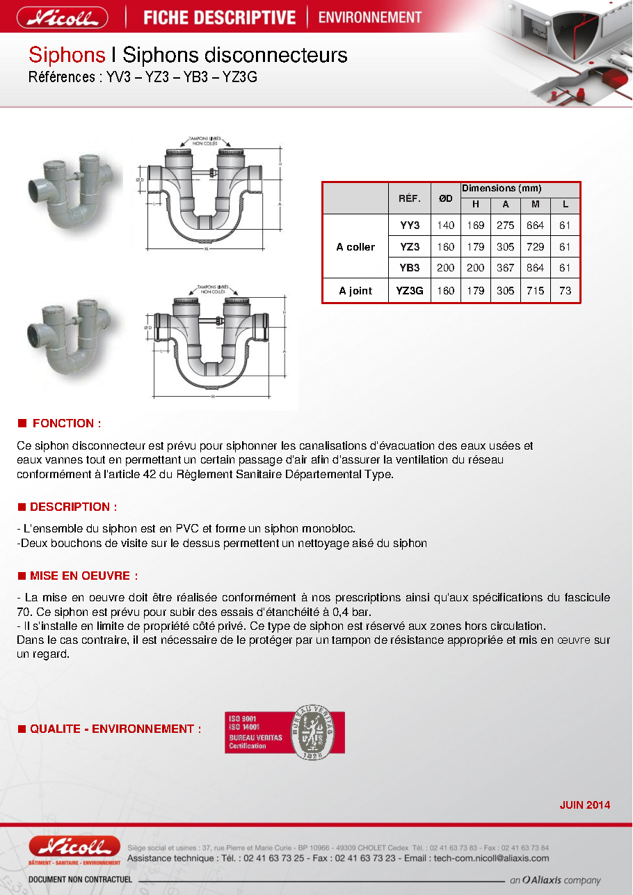 Fiche technique fournisseur