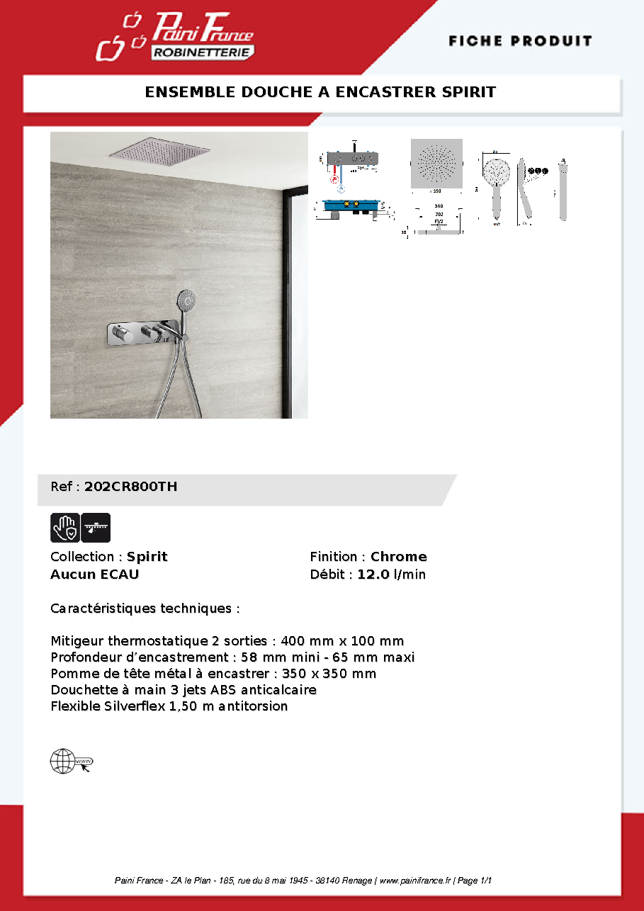 Fiche technique fournisseur