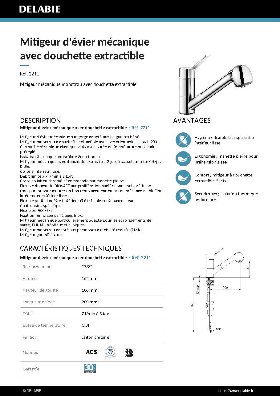 Fiche technique fournisseur