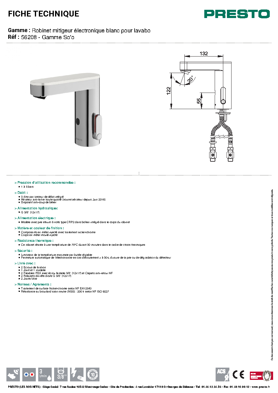Fiche technique fournisseur