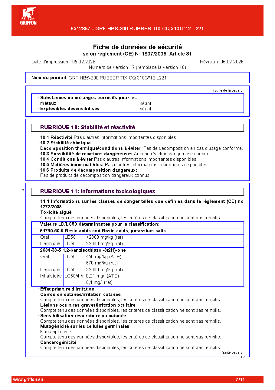 Fiche technique fournisseur