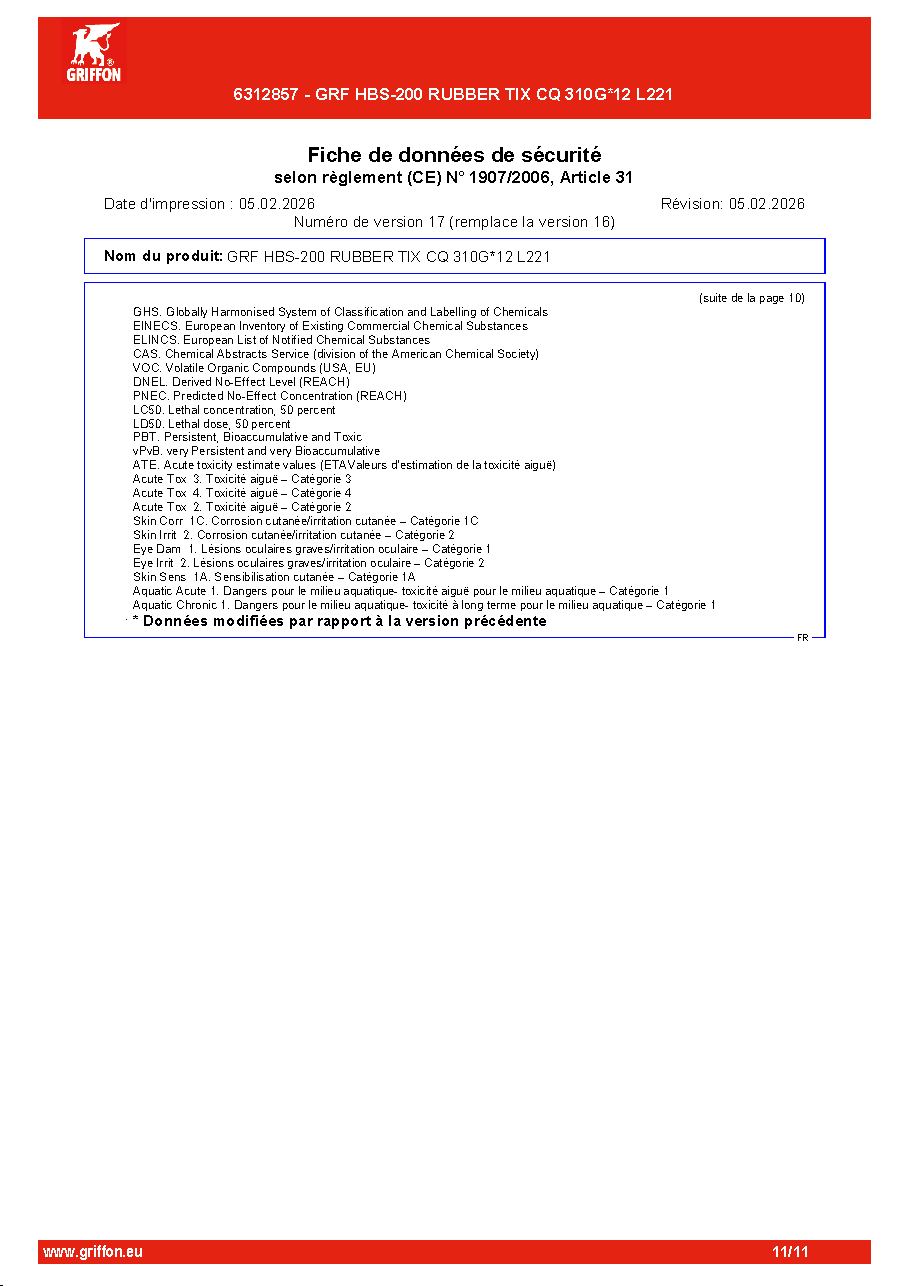 Fiche technique fournisseur