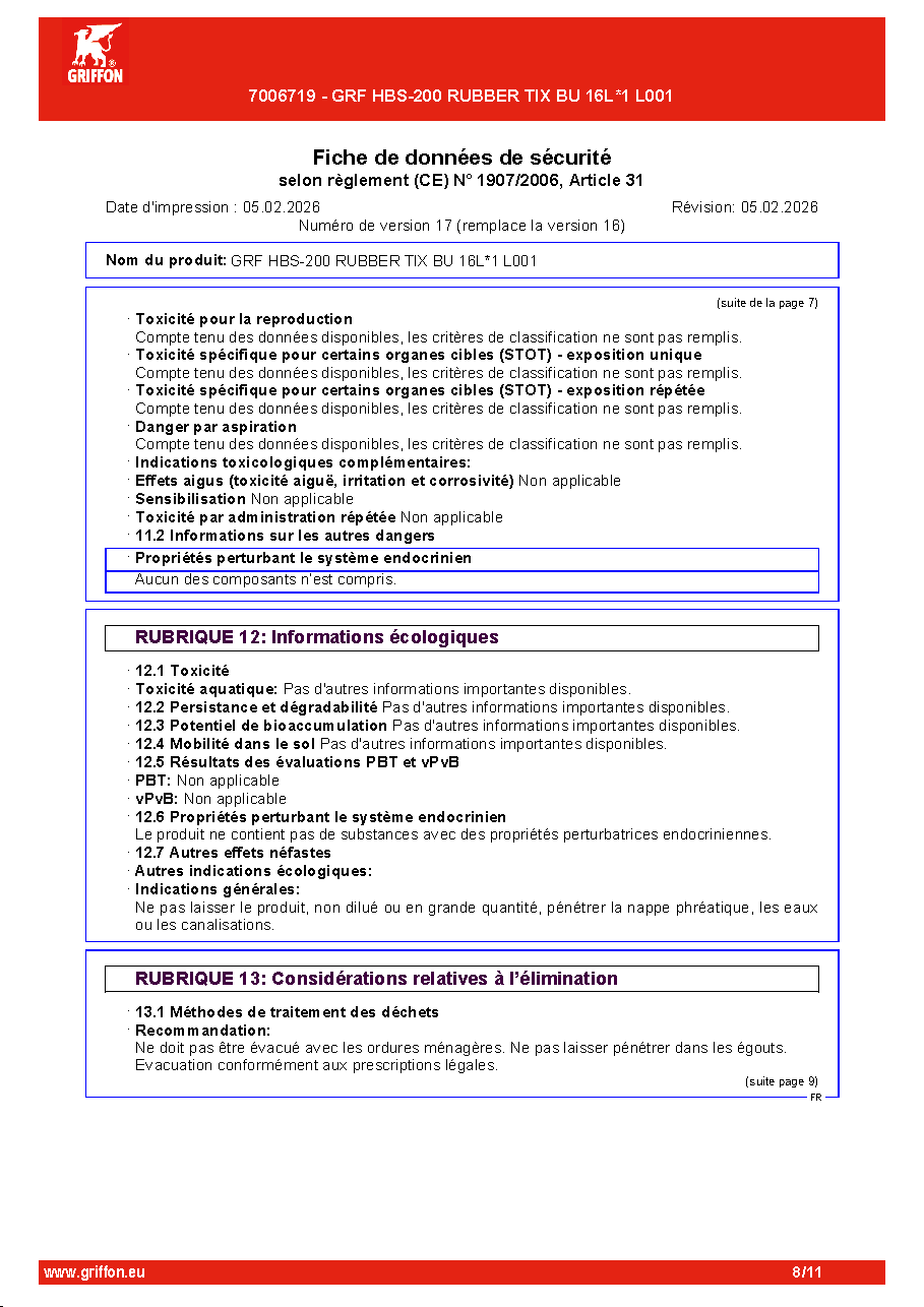 Fiche technique fournisseur