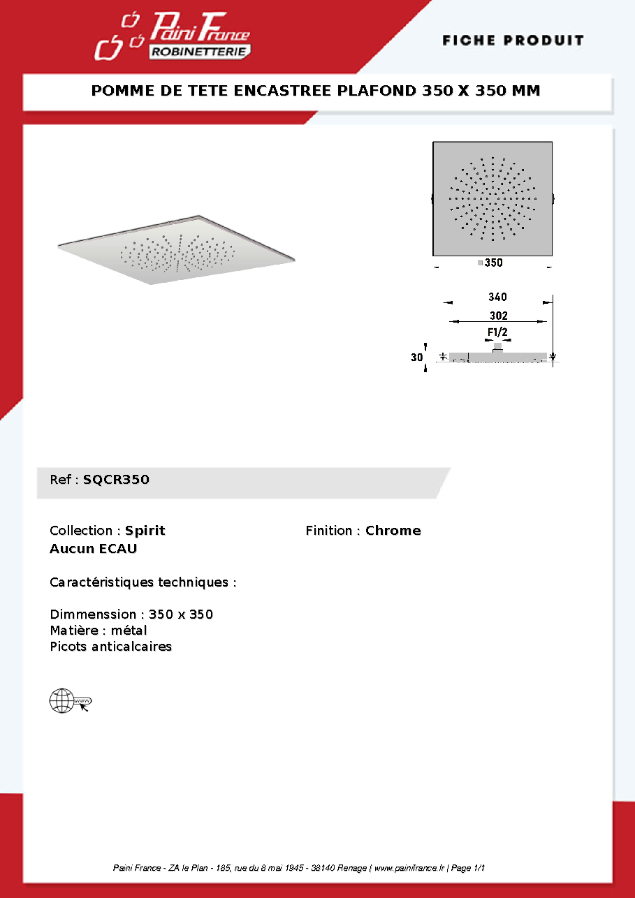 Fiche technique fournisseur