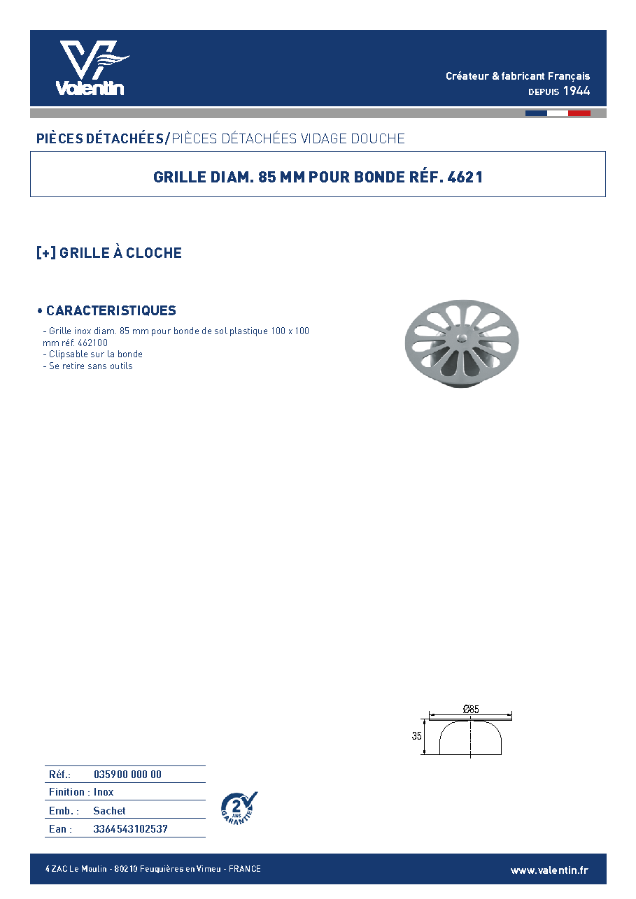 Fiche technique fournisseur