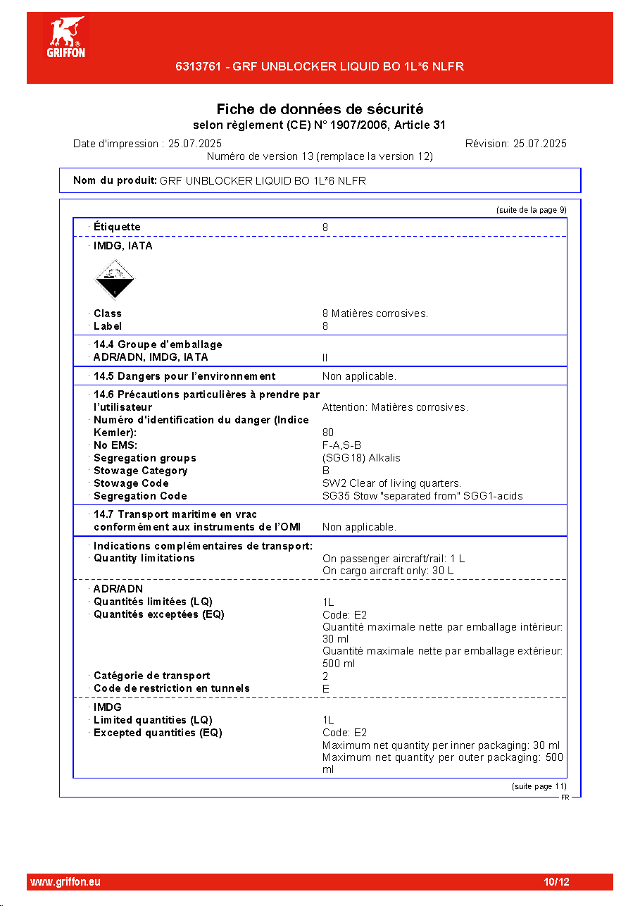Fiche technique fournisseur