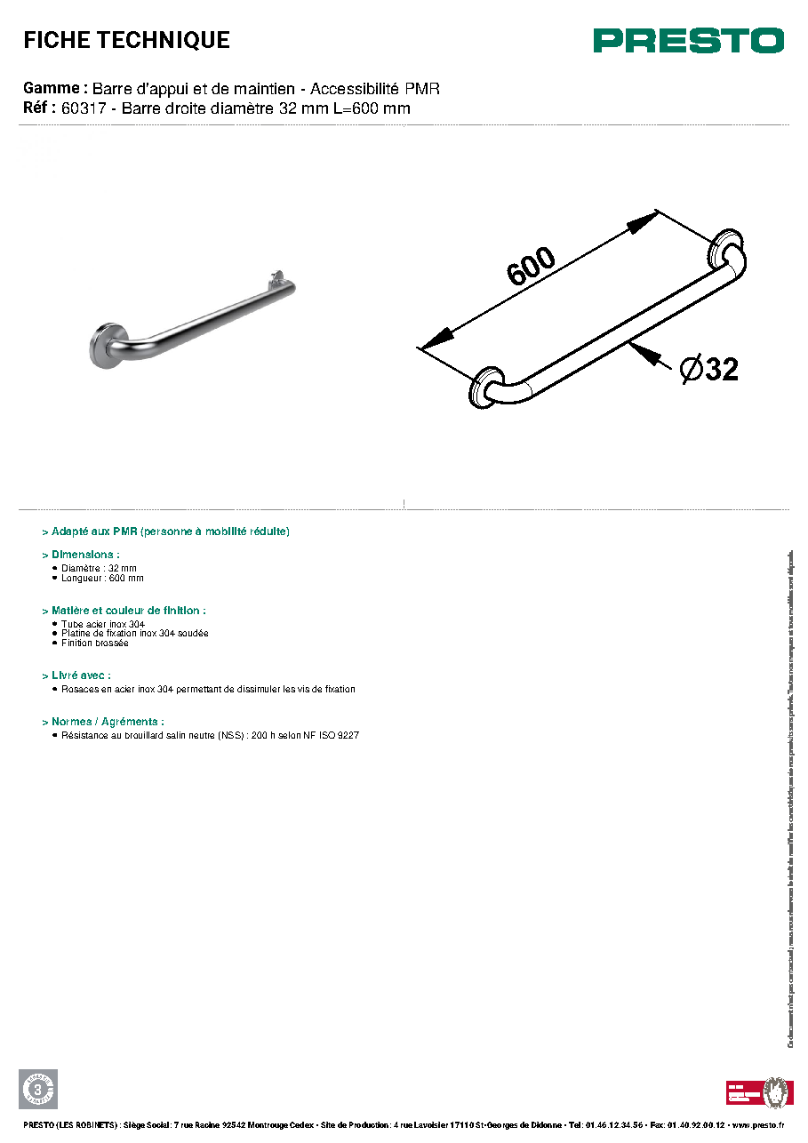 Fiche technique fournisseur