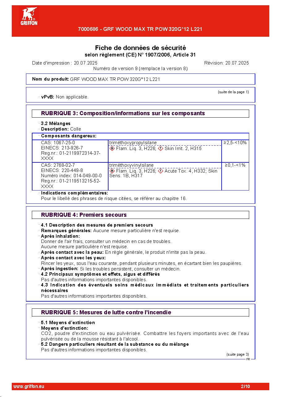 Fiche technique fournisseur