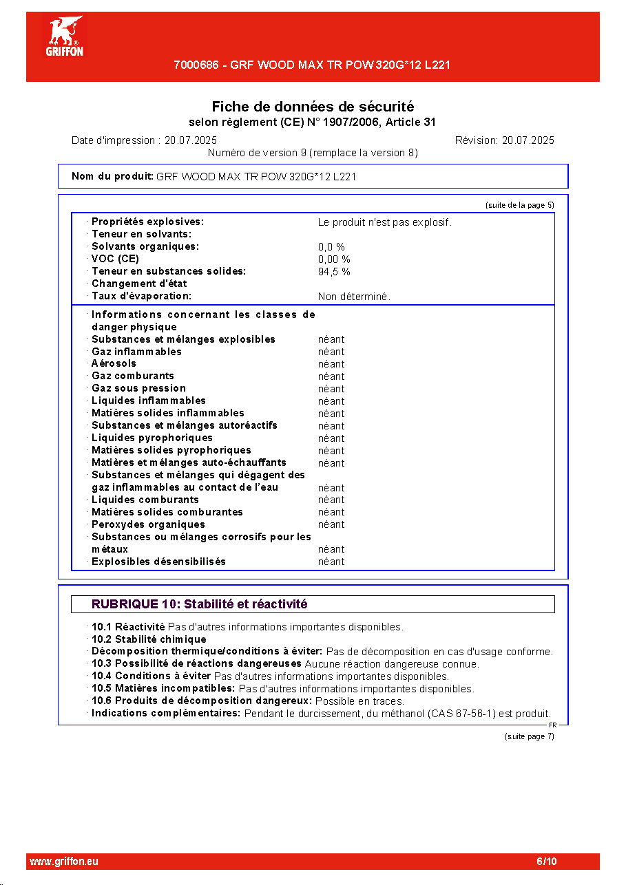 Fiche technique fournisseur