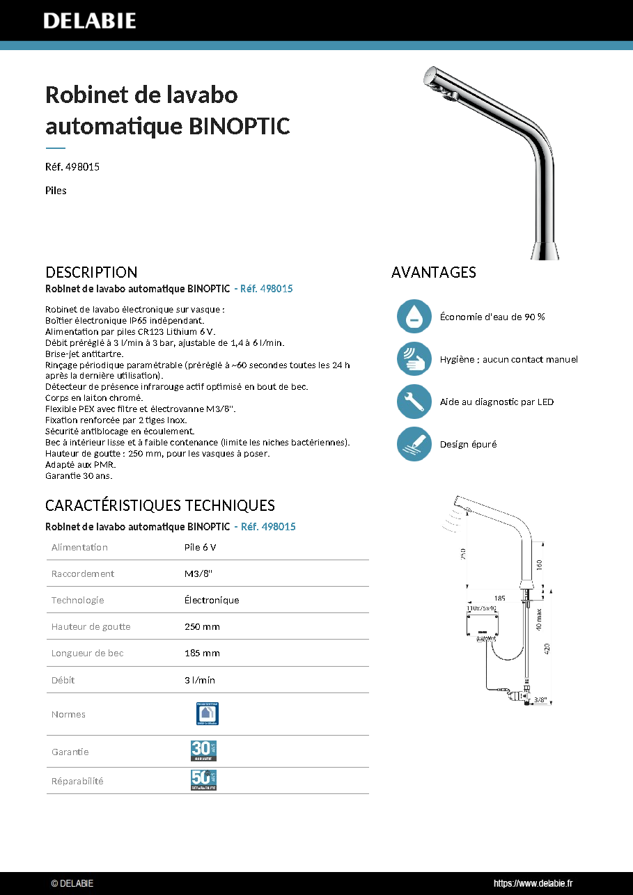 Fiche technique fournisseur