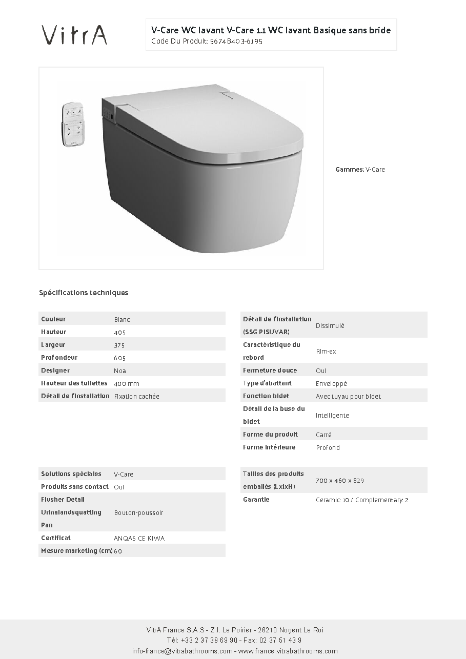 Fiche technique fournisseur