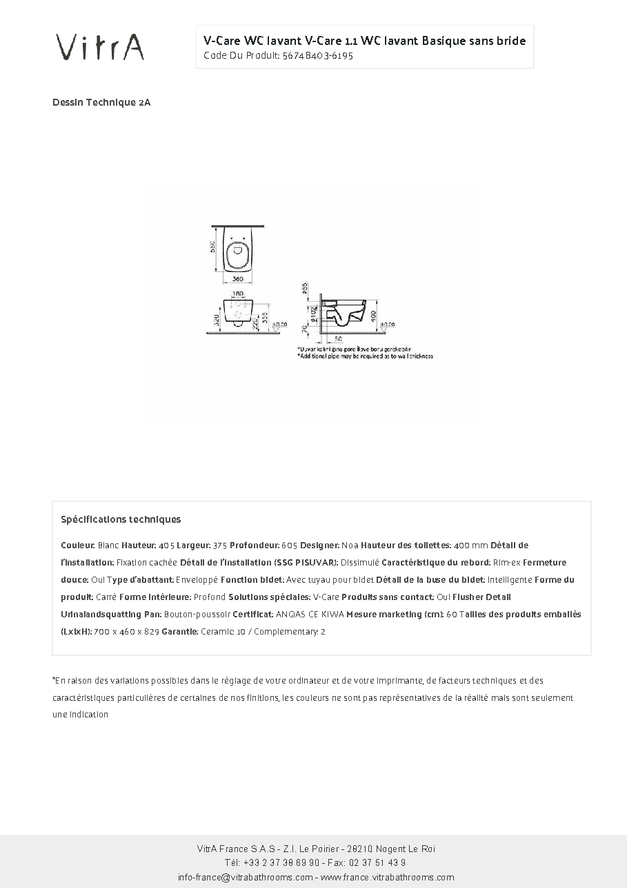 Fiche technique fournisseur