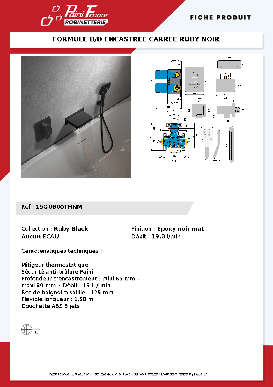 Fiche technique fournisseur