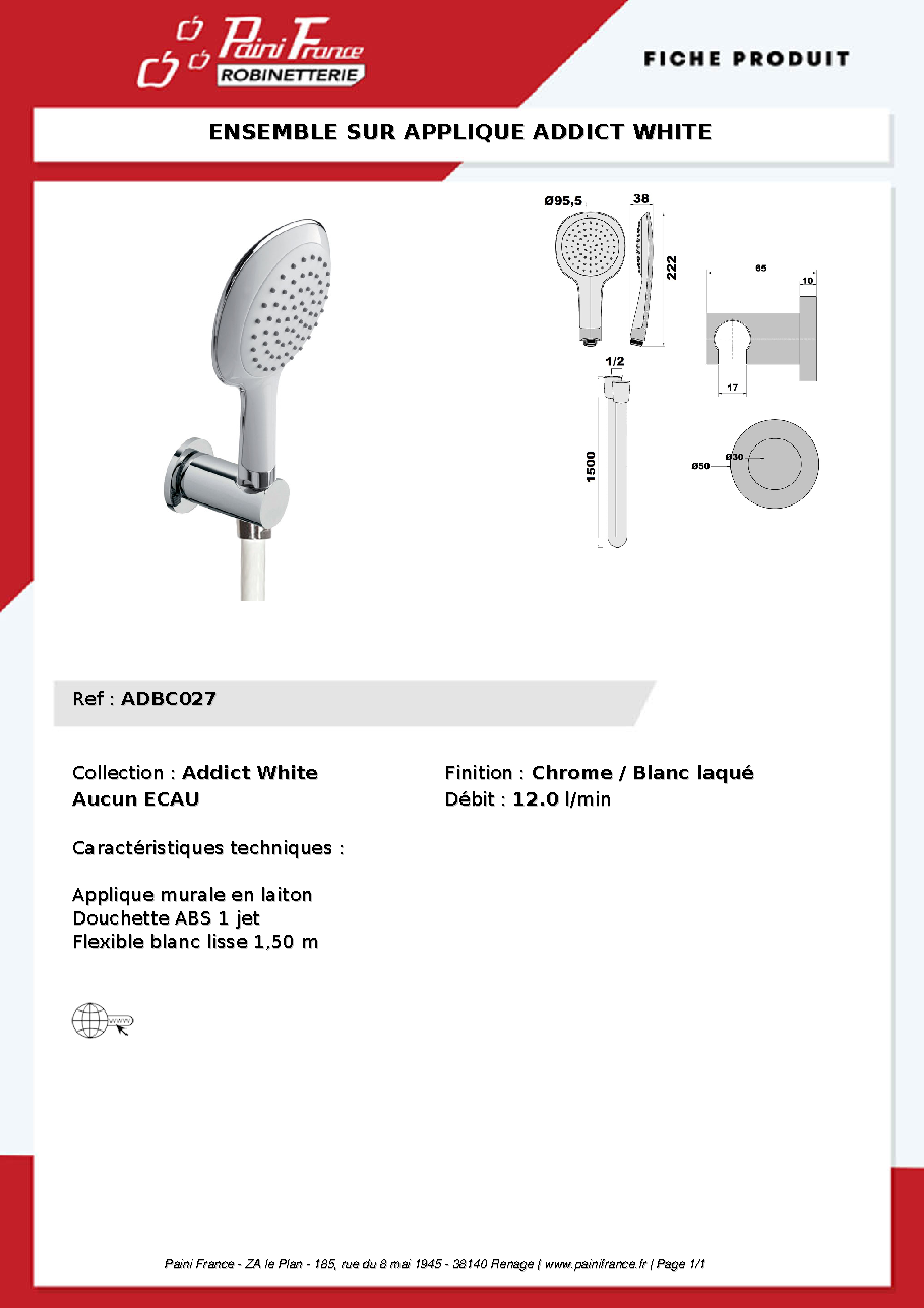 Fiche technique fournisseur