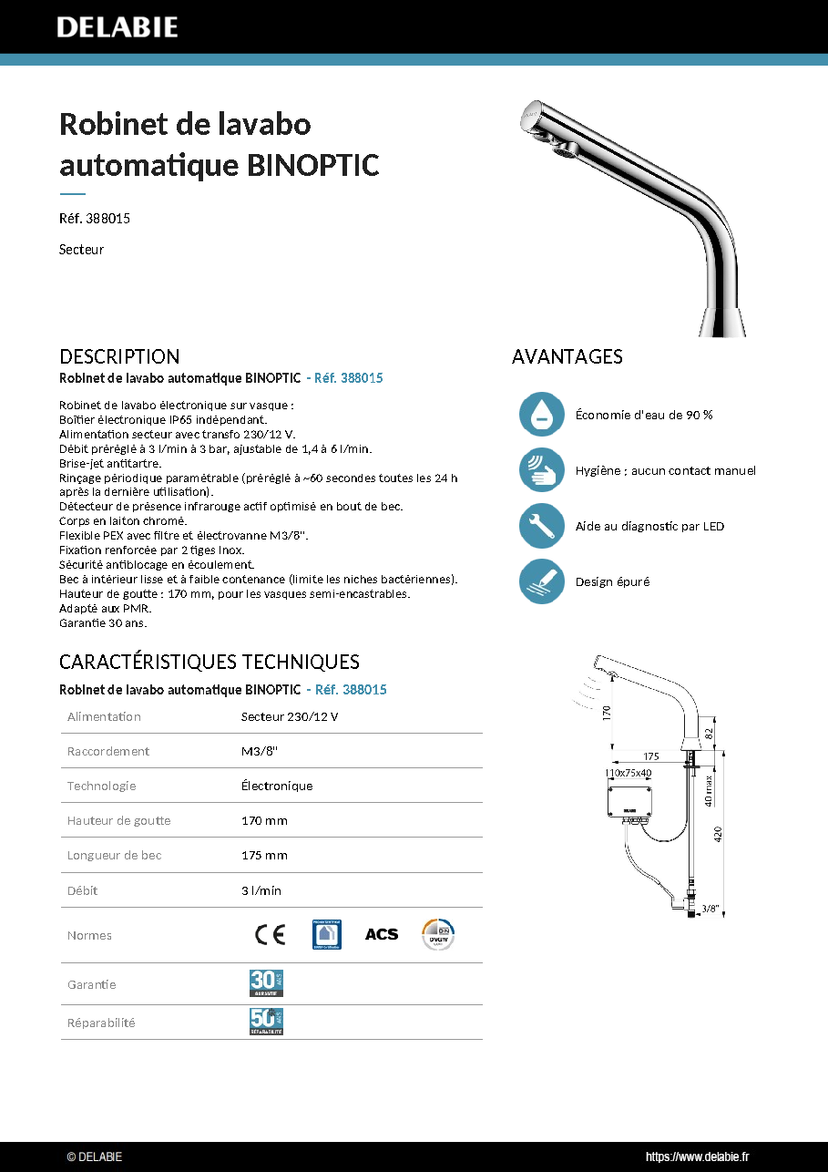 Fiche technique fournisseur