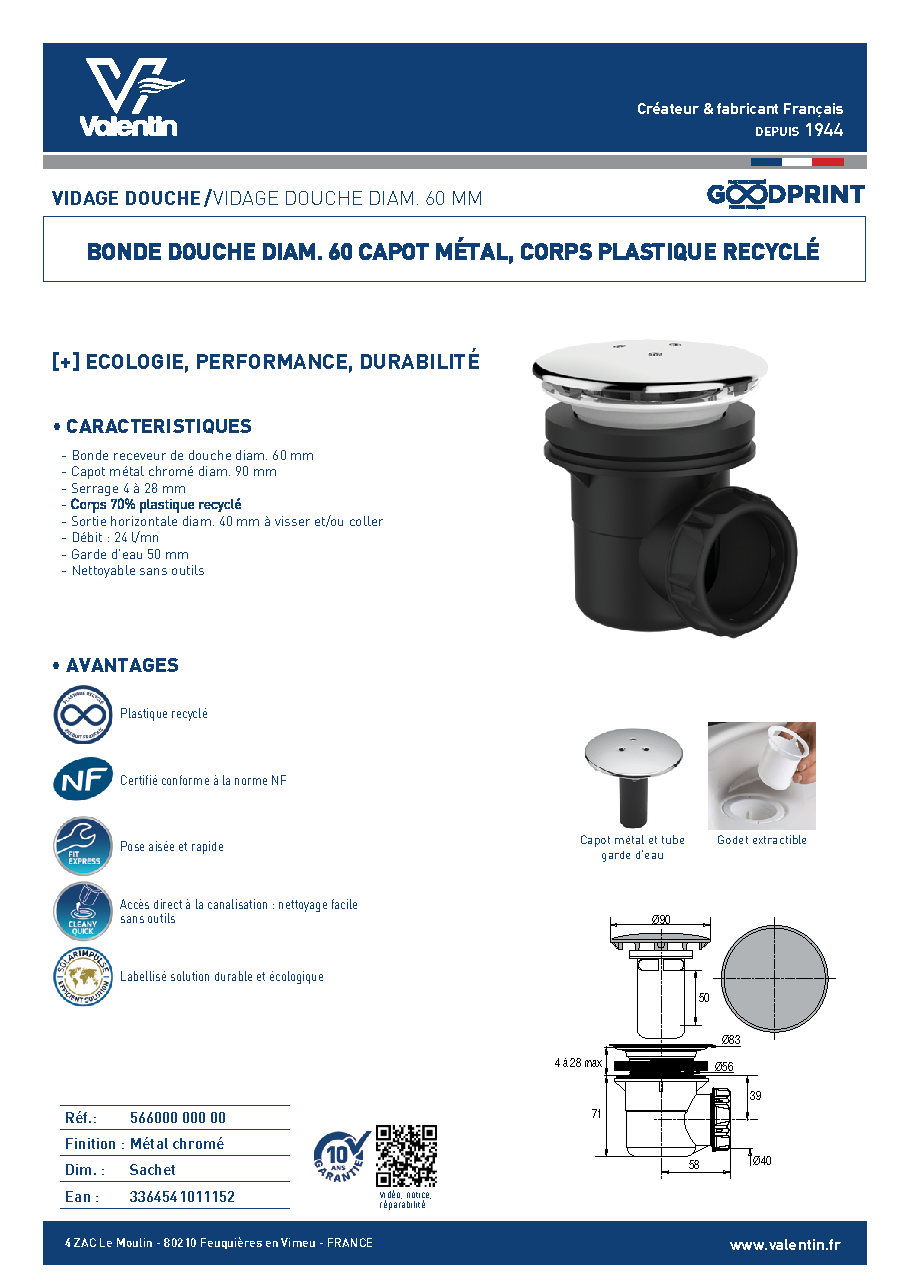 Fiche technique fournisseur