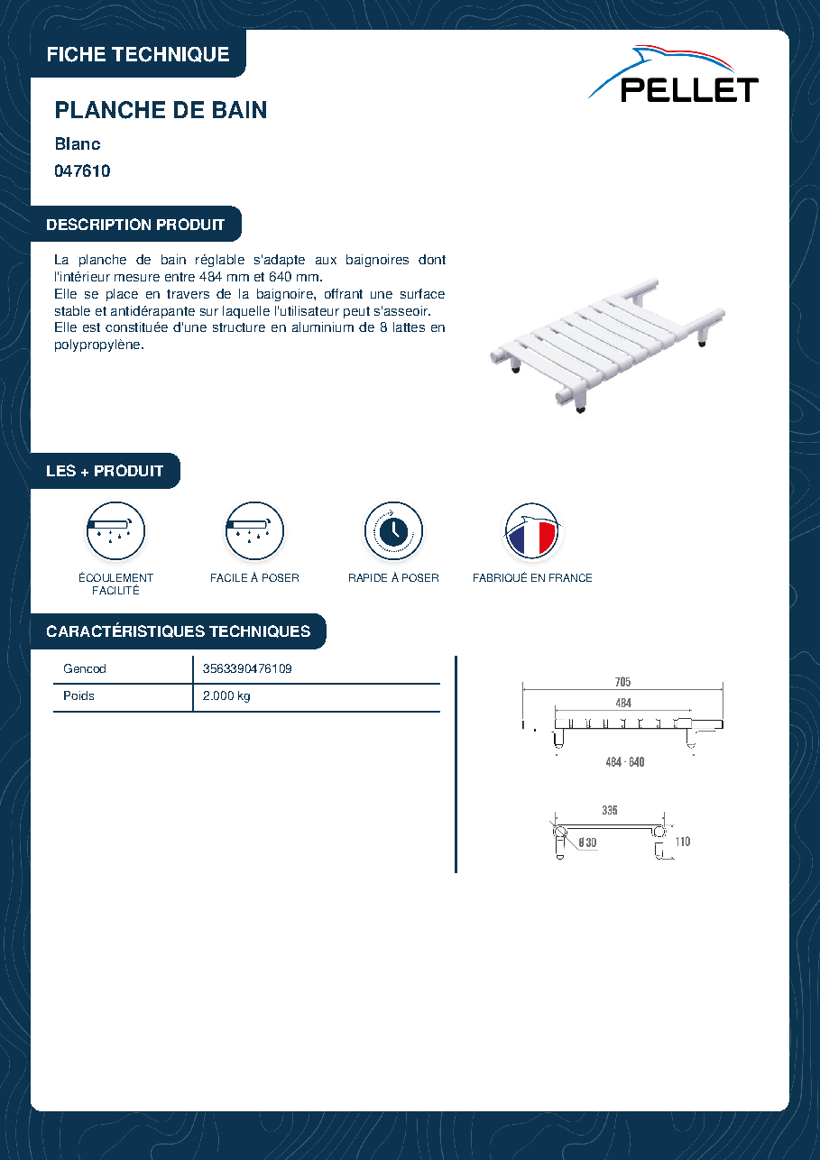 Fiche technique fournisseur
