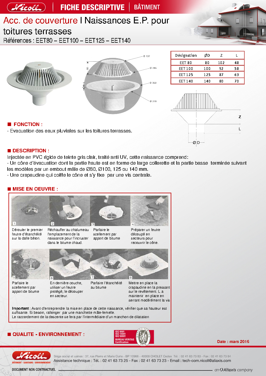 Fiche technique fournisseur