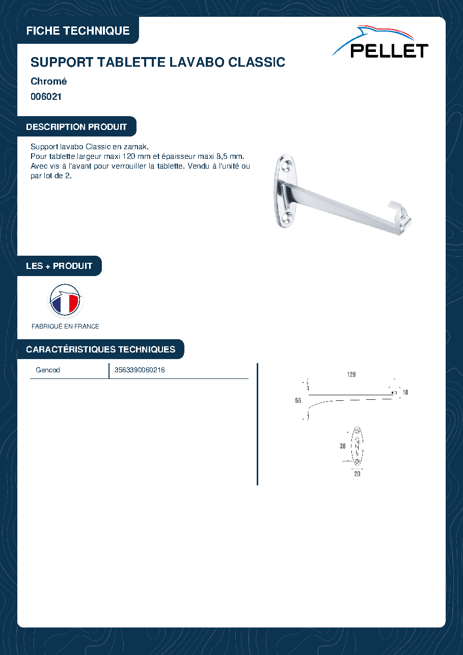 Fiche technique fournisseur