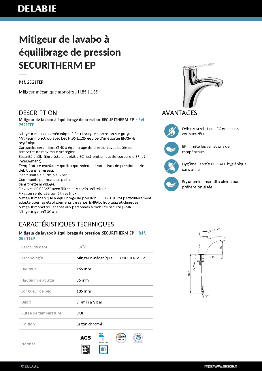 Fiche technique fournisseur