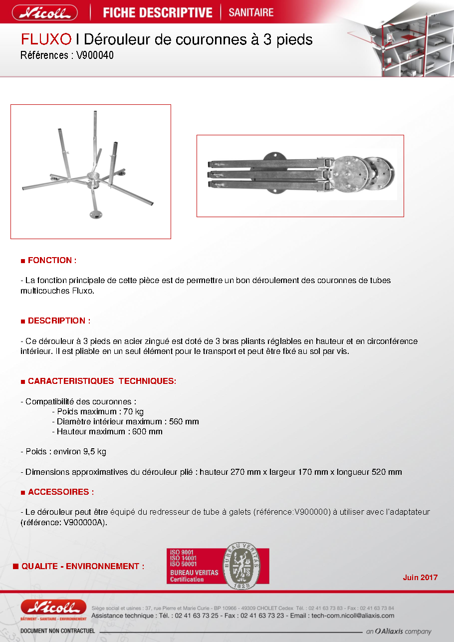 Fiche technique fournisseur