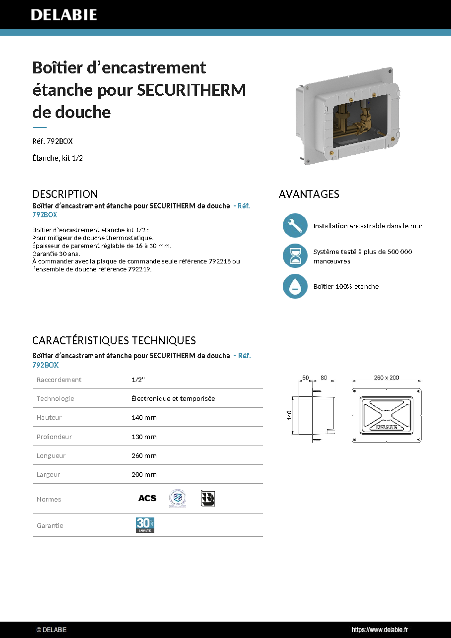 Fiche technique fournisseur