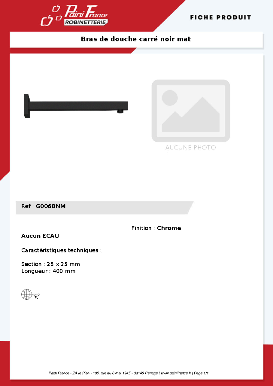 Fiche technique fournisseur