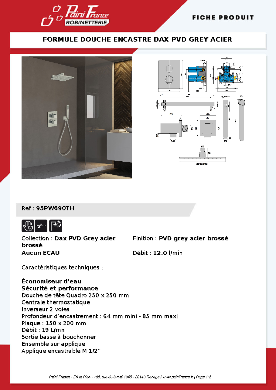 Fiche technique fournisseur