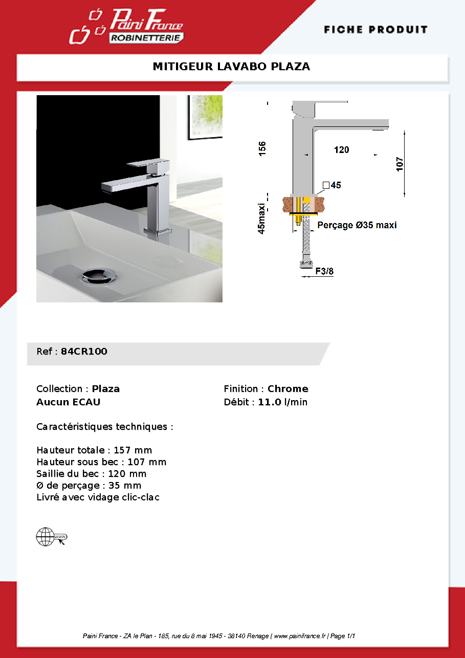 Fiche technique fournisseur