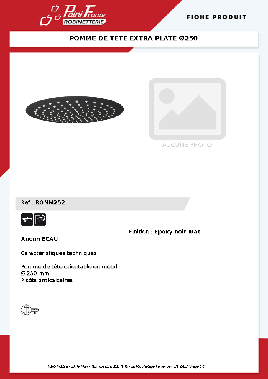Fiche technique fournisseur