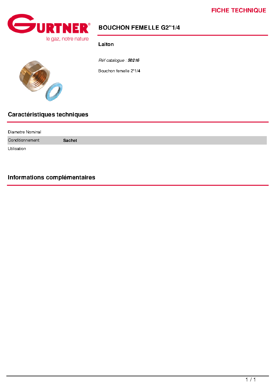 Fiche technique fournisseur