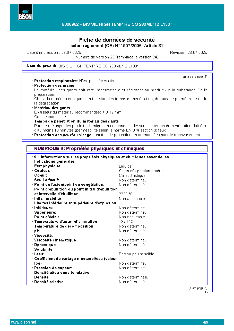 Fiche technique fournisseur
