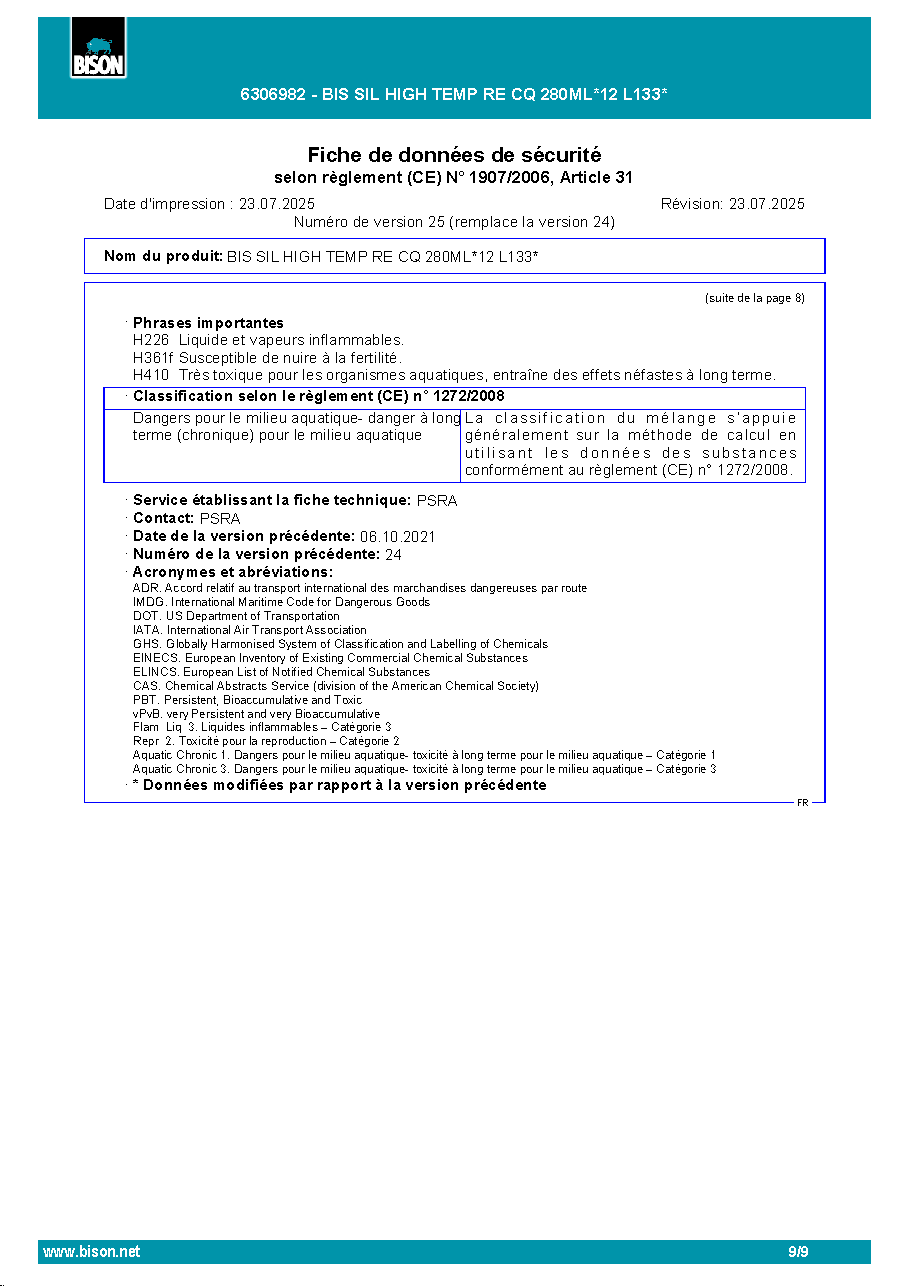 Fiche technique fournisseur