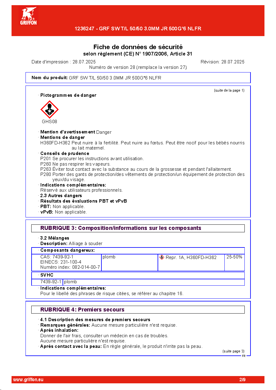 Fiche technique fournisseur