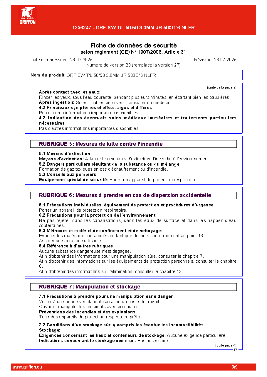 Fiche technique fournisseur
