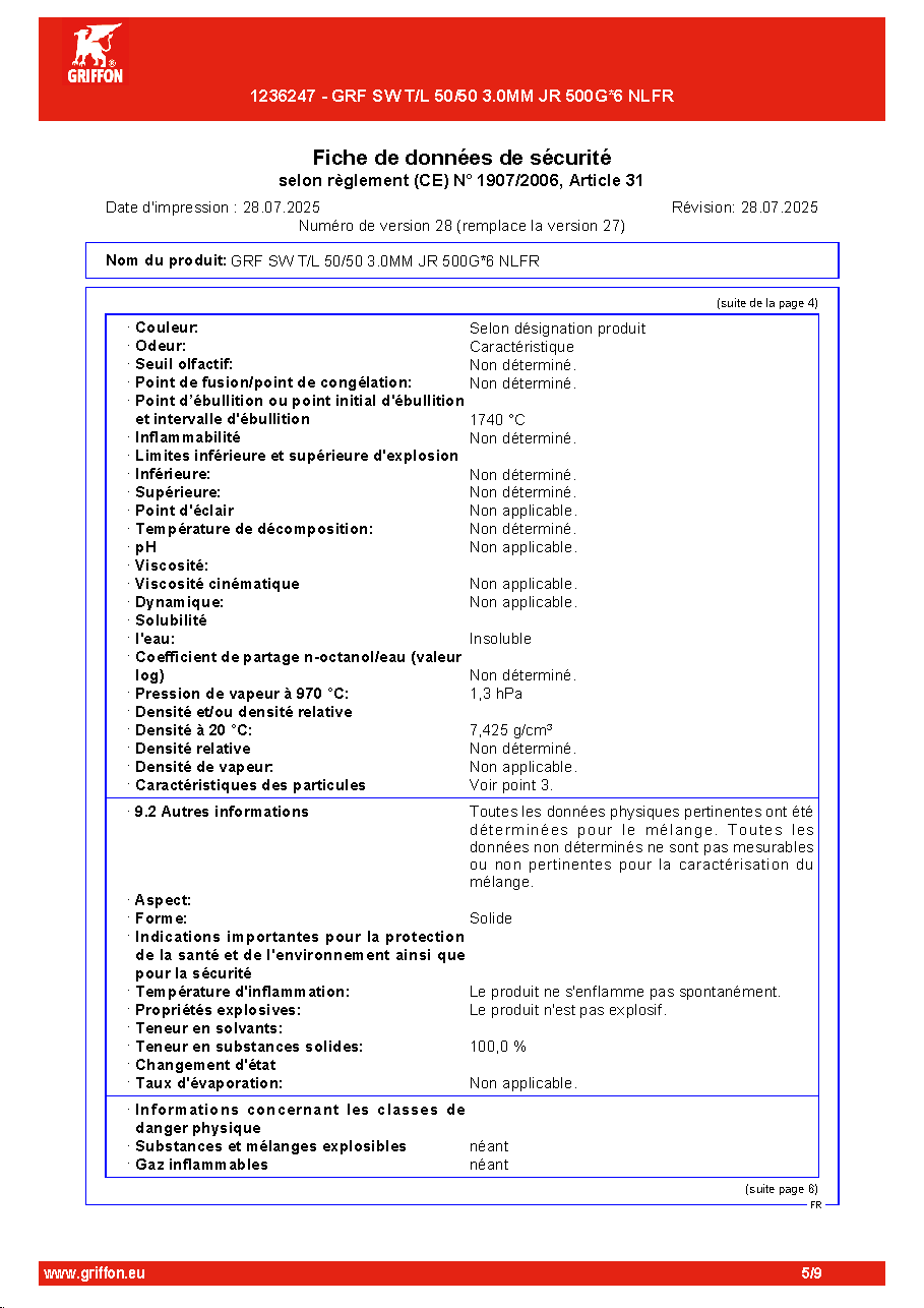 Fiche technique fournisseur