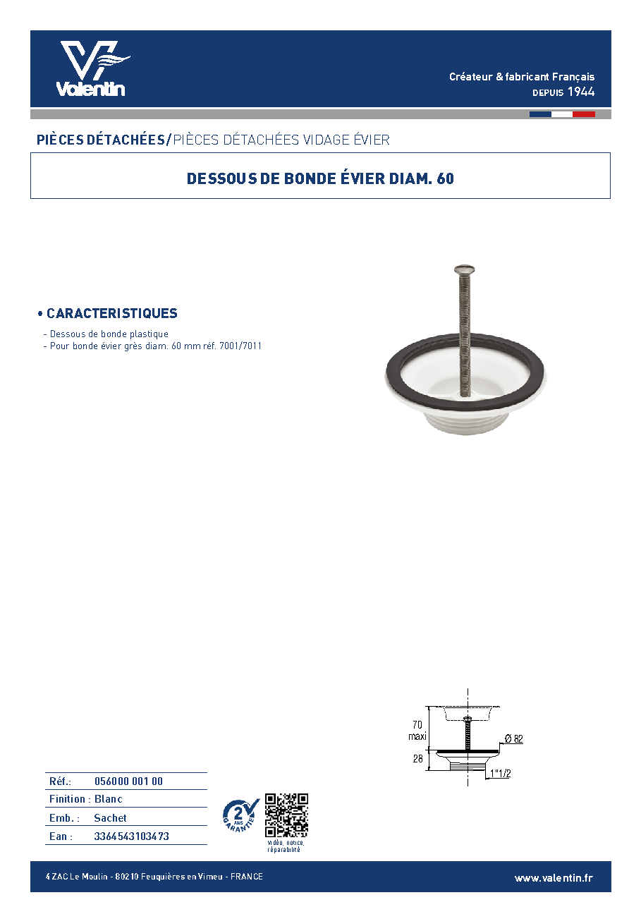 Fiche technique fournisseur