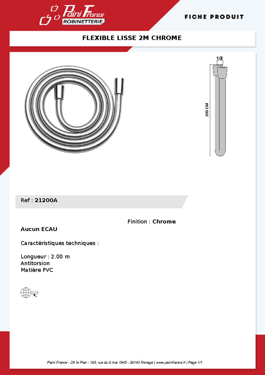 Fiche technique fournisseur