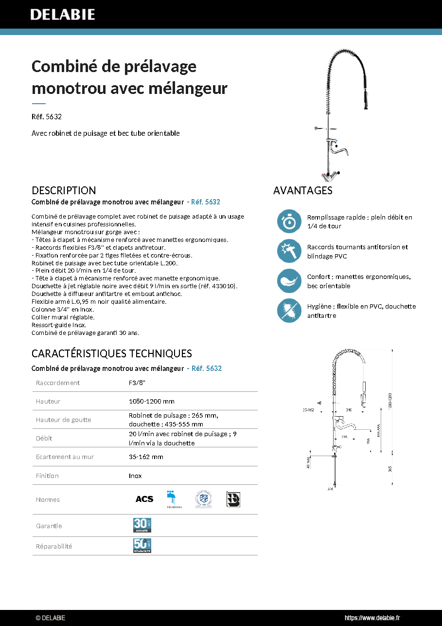 Fiche technique fournisseur