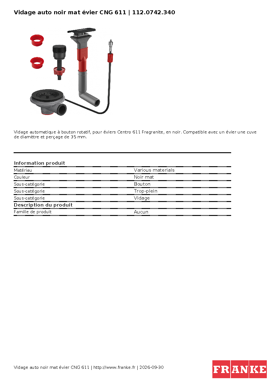 Fiche technique fournisseur