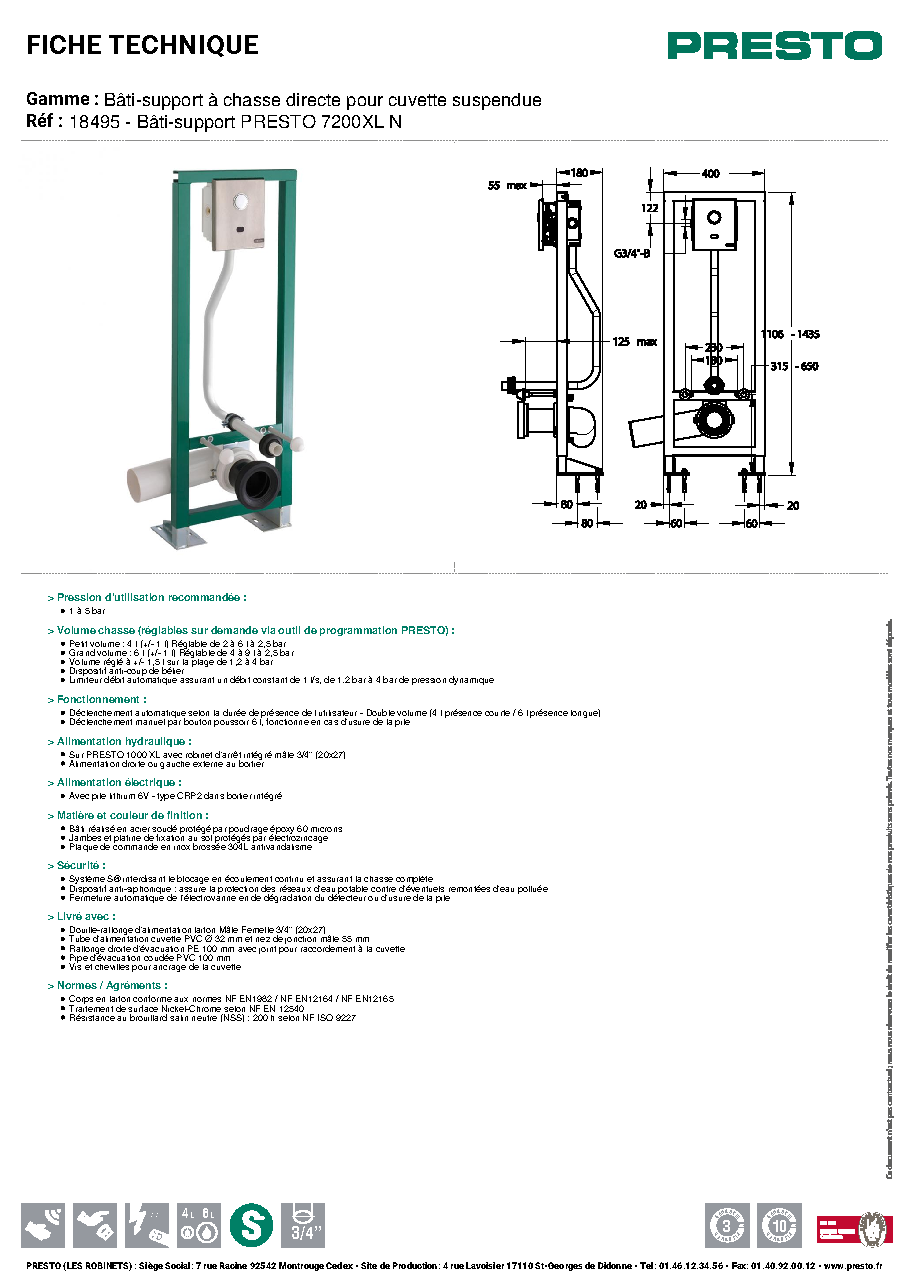 Fiche technique fournisseur