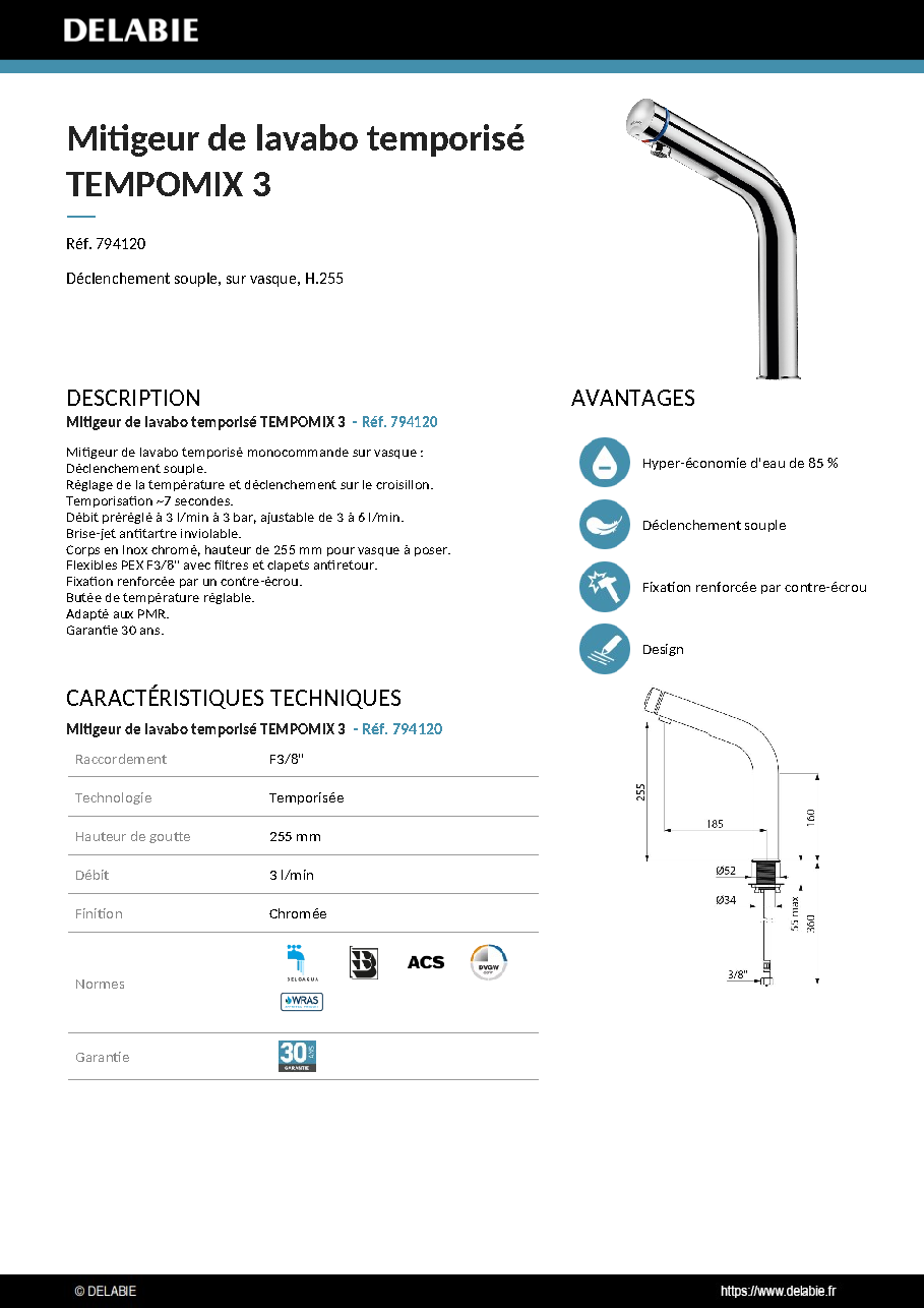 Fiche technique fournisseur