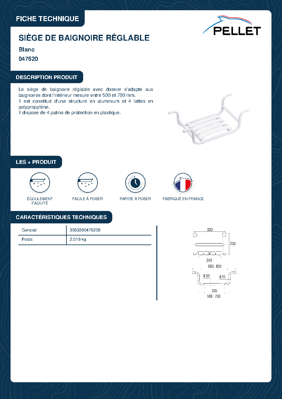Fiche technique fournisseur