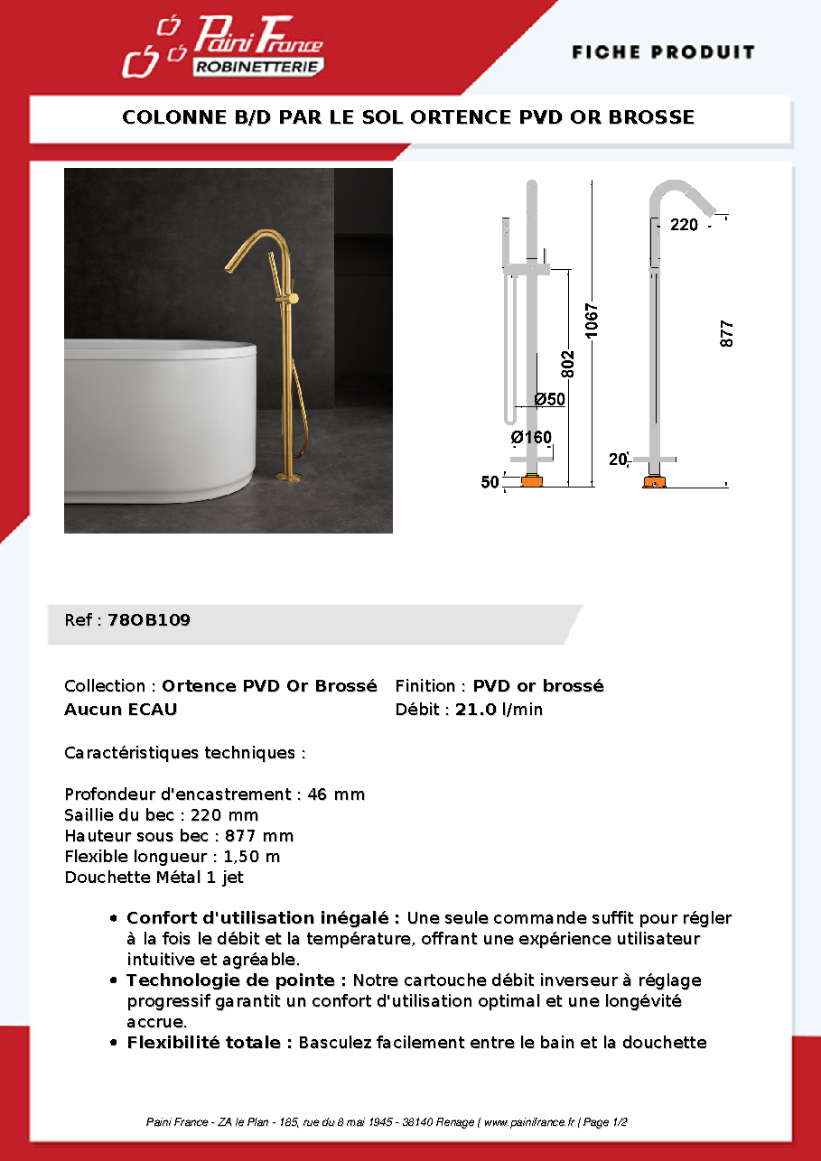 Fiche technique fournisseur