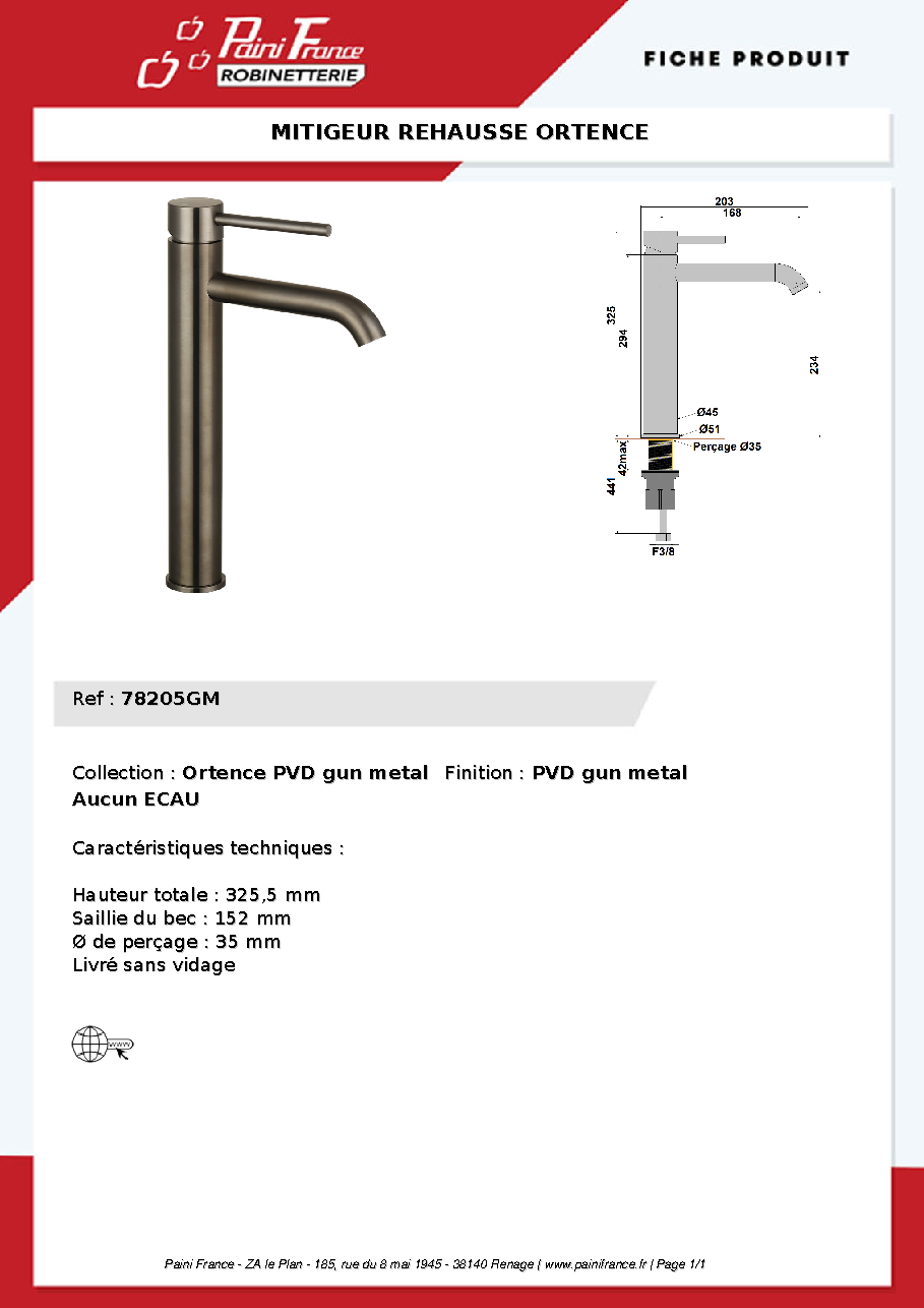 Fiche technique fournisseur