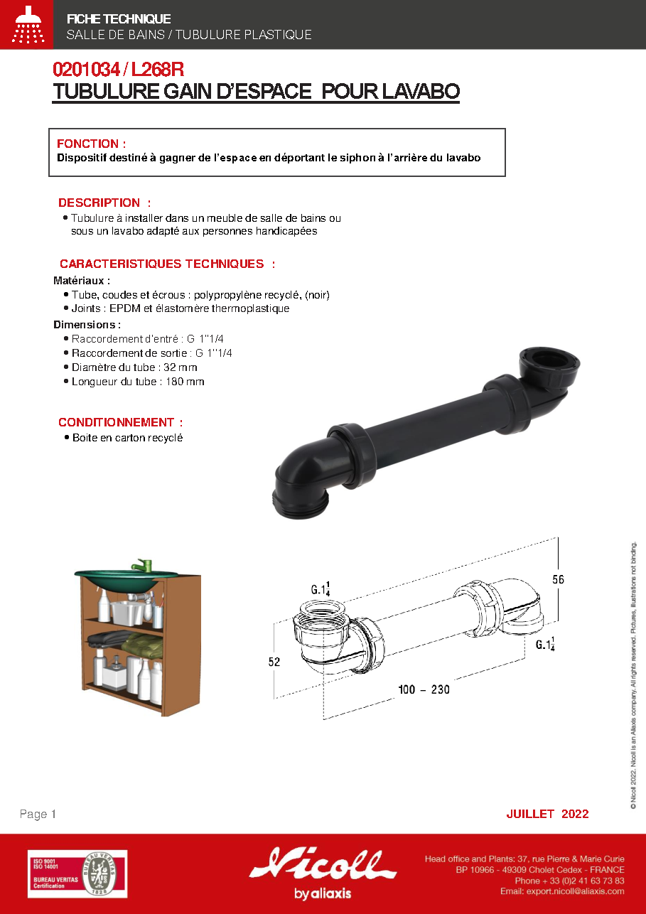 Fiche technique fournisseur