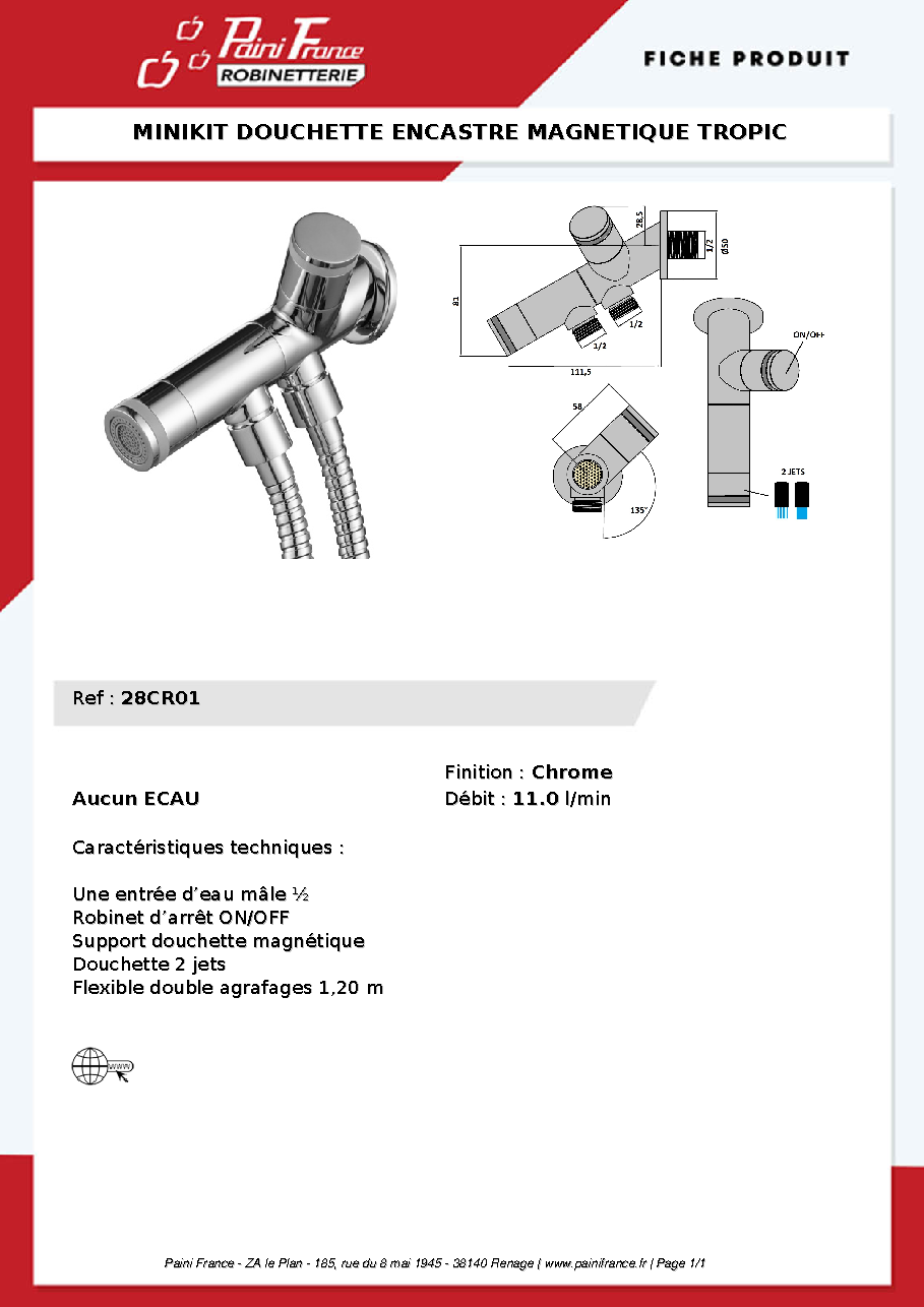 Fiche technique fournisseur