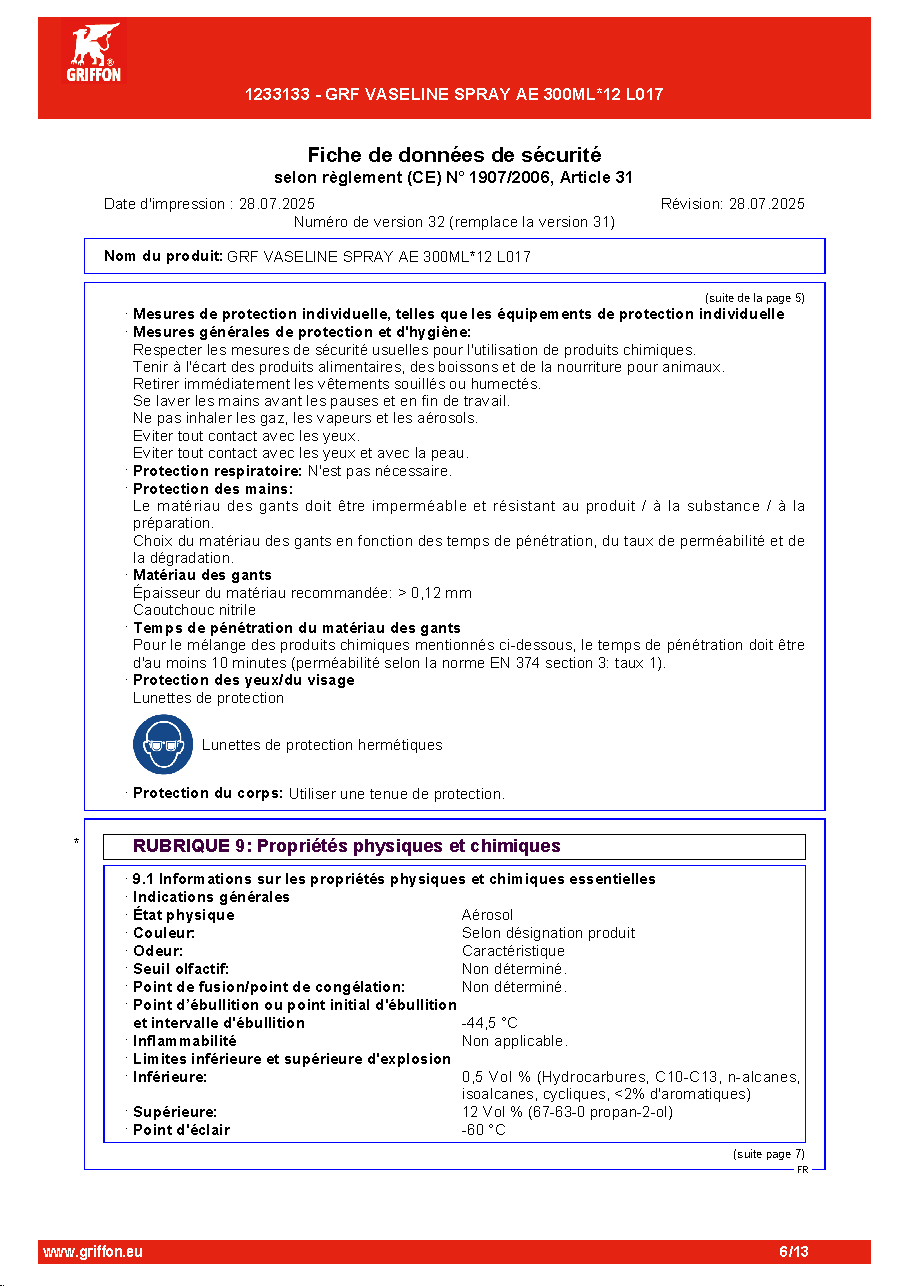 Fiche technique fournisseur