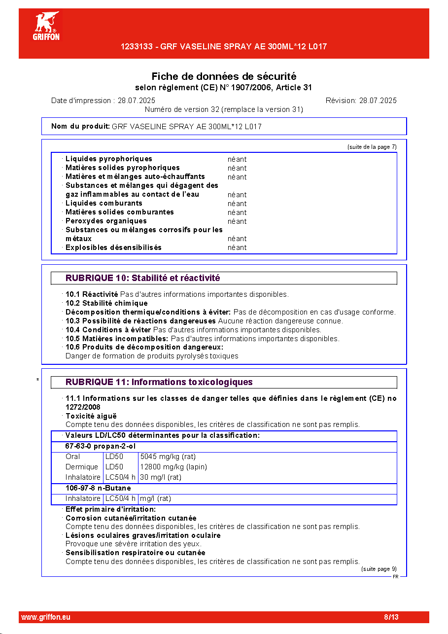 Fiche technique fournisseur
