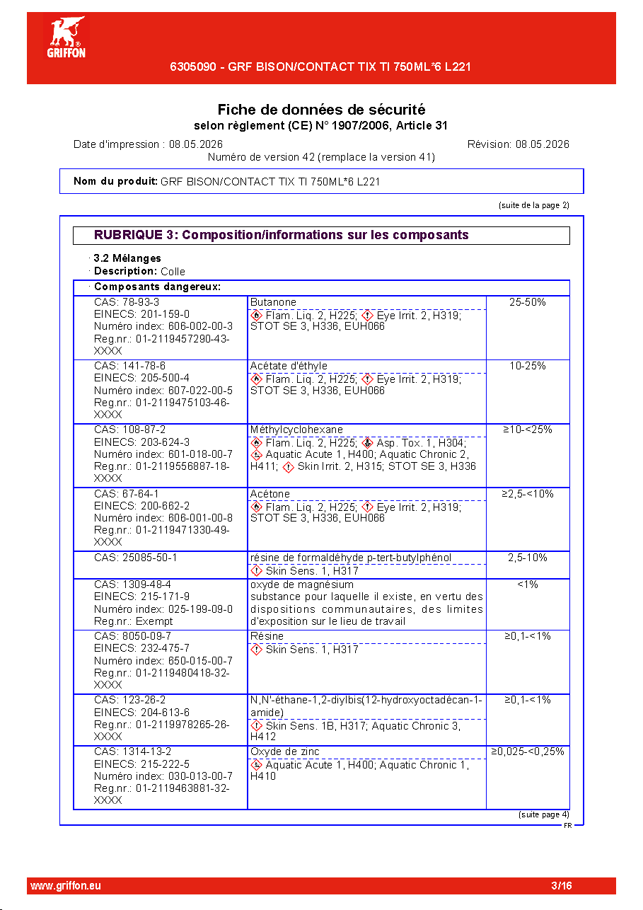 Fiche technique fournisseur